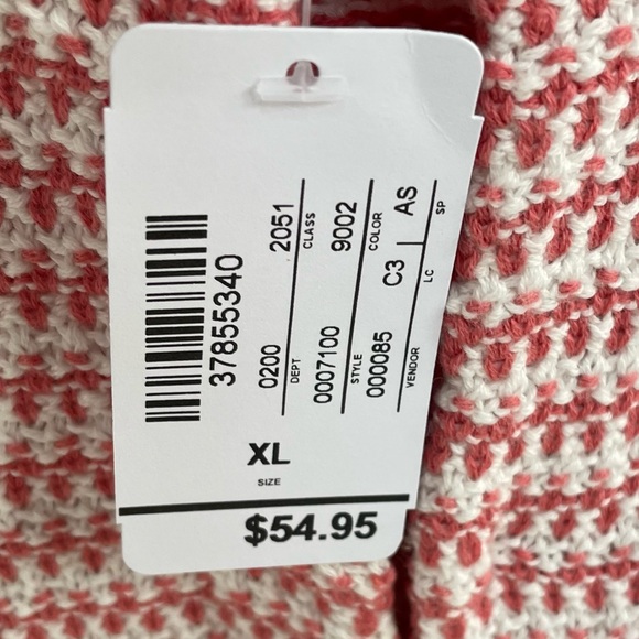 NWT Christopher & Banks White Coral Hook Eye Cotton Pockets Cardigan Sweater - Picture 3 of 10